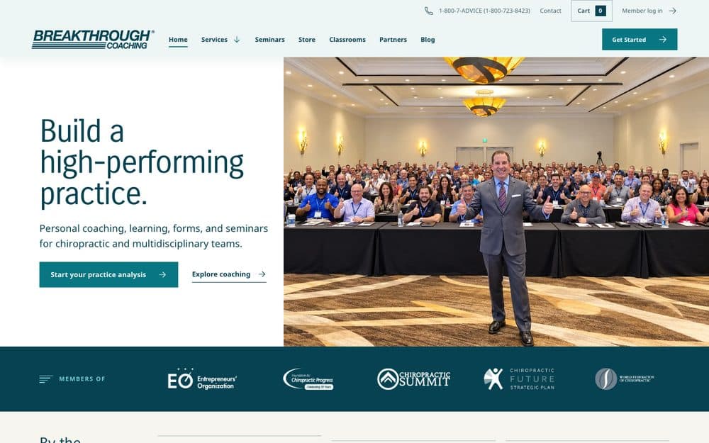 Breakthrough Coaching website homepage