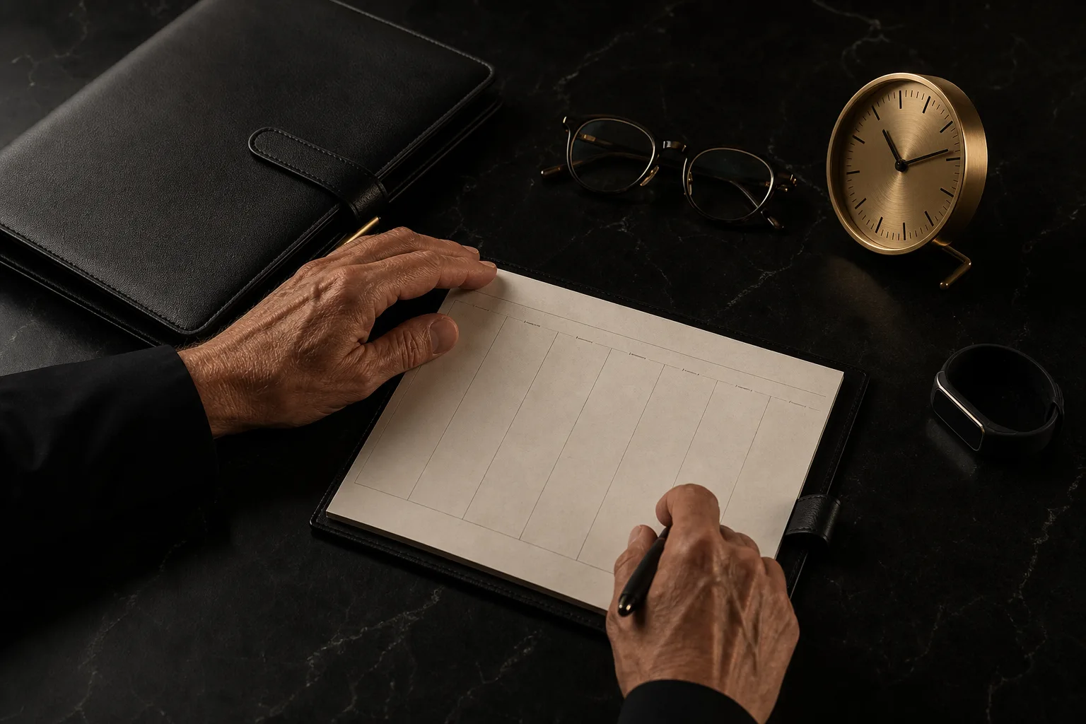 Brushed gold longevity planning setting